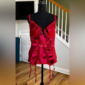 Lingerie. cherry red, lace & satin.